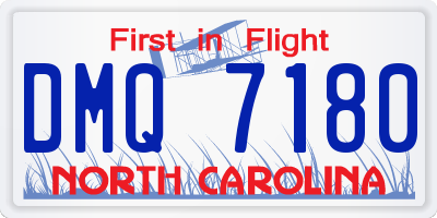 NC license plate DMQ7180