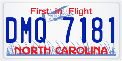 NC license plate DMQ7181