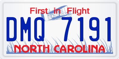 NC license plate DMQ7191