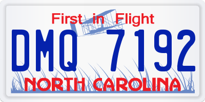 NC license plate DMQ7192