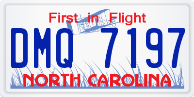 NC license plate DMQ7197