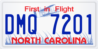 NC license plate DMQ7201