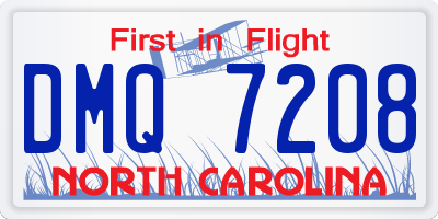 NC license plate DMQ7208