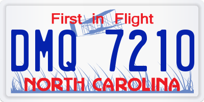 NC license plate DMQ7210