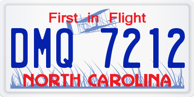 NC license plate DMQ7212