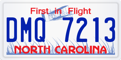 NC license plate DMQ7213
