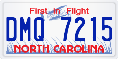 NC license plate DMQ7215