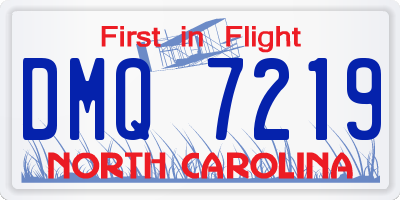 NC license plate DMQ7219