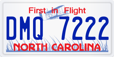 NC license plate DMQ7222