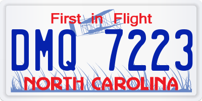 NC license plate DMQ7223