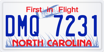 NC license plate DMQ7231
