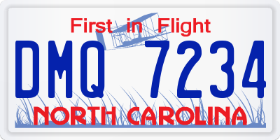 NC license plate DMQ7234