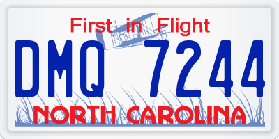 NC license plate DMQ7244