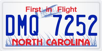 NC license plate DMQ7252