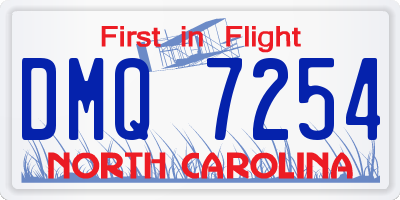 NC license plate DMQ7254