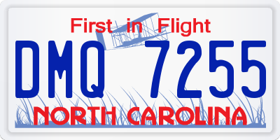NC license plate DMQ7255