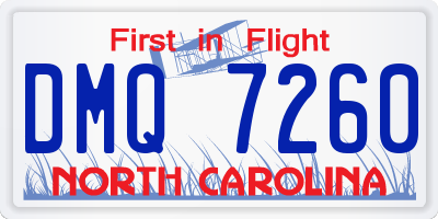 NC license plate DMQ7260