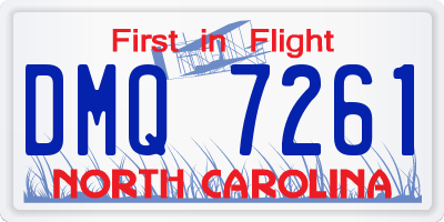 NC license plate DMQ7261