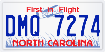 NC license plate DMQ7274