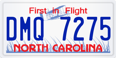 NC license plate DMQ7275