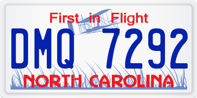 NC license plate DMQ7292