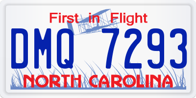 NC license plate DMQ7293
