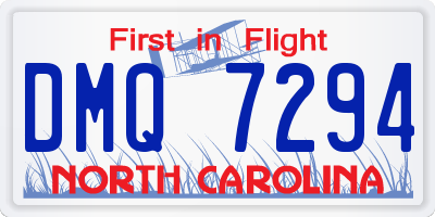 NC license plate DMQ7294