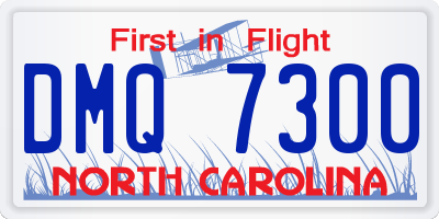 NC license plate DMQ7300