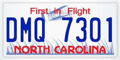 NC license plate DMQ7301
