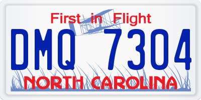 NC license plate DMQ7304