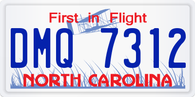 NC license plate DMQ7312