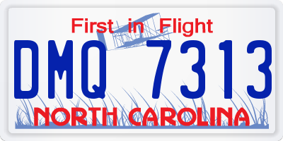 NC license plate DMQ7313