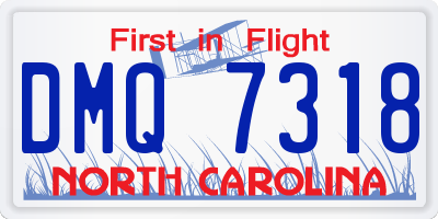 NC license plate DMQ7318