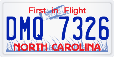 NC license plate DMQ7326