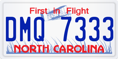NC license plate DMQ7333