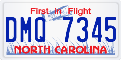 NC license plate DMQ7345