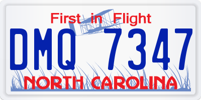 NC license plate DMQ7347