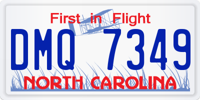 NC license plate DMQ7349