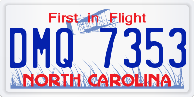 NC license plate DMQ7353