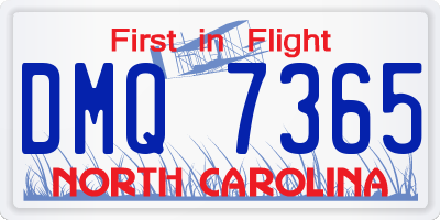 NC license plate DMQ7365