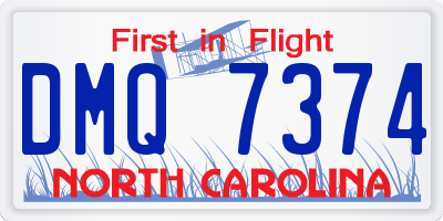 NC license plate DMQ7374