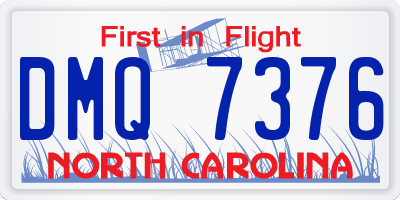 NC license plate DMQ7376
