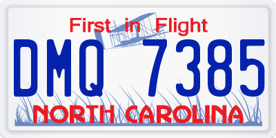 NC license plate DMQ7385