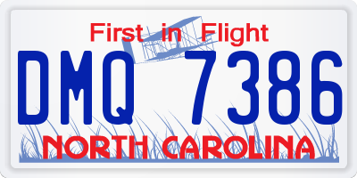 NC license plate DMQ7386