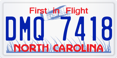 NC license plate DMQ7418