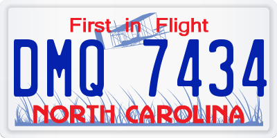 NC license plate DMQ7434