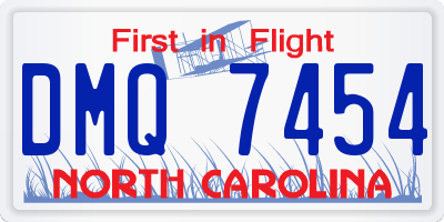 NC license plate DMQ7454