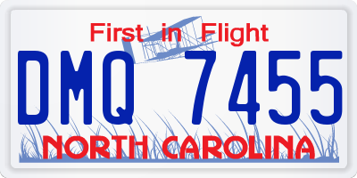 NC license plate DMQ7455
