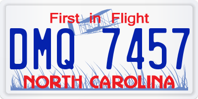 NC license plate DMQ7457