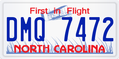 NC license plate DMQ7472